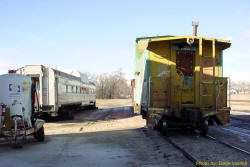 GN caboose X126 reached its new home in Fremont, NE in December 2005 where it will be kept company by former GN dome coach 1324 (seen on the left) - Click to enlarge